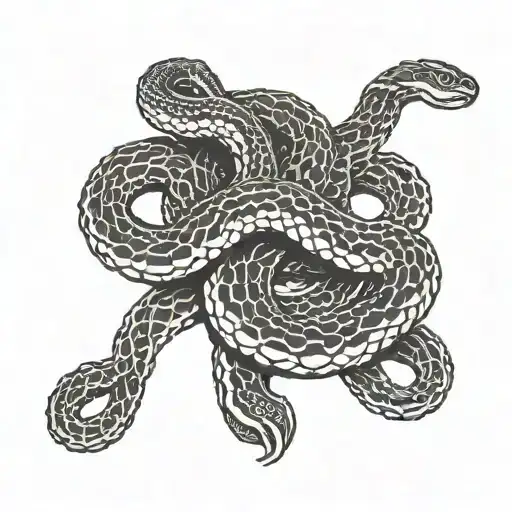 A Snake Coiled Around A Motorcycle Chain