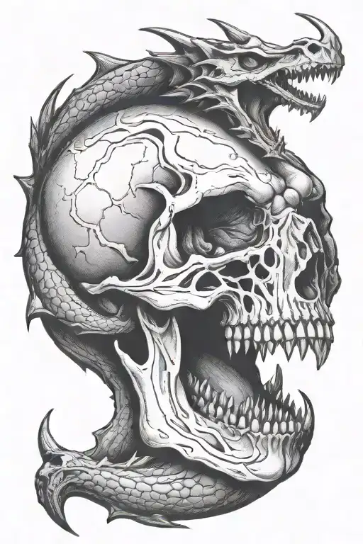 Dragin Holding A Skull