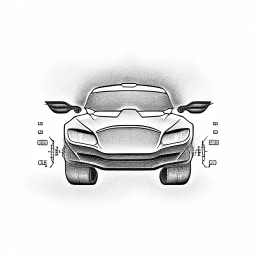 Incorporate A Sleek Sports Car Merging Into A Digital Circuit Design