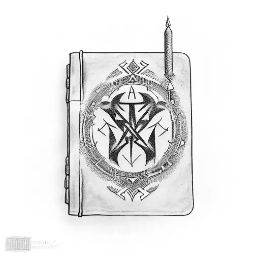 A Spell Book Open To A Page Filled With Intricate Runes And Magical Symbols