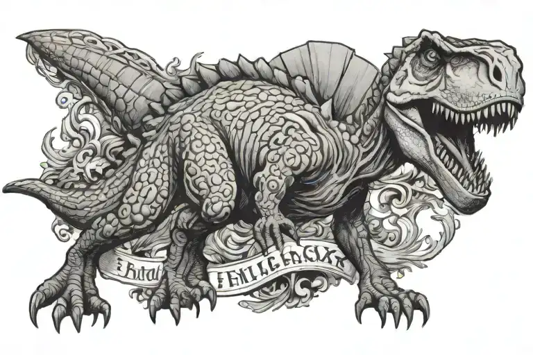 Dinosaur Holds Nameplate With The Name Emil