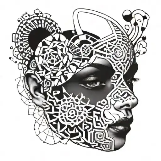 Incorporate A Dna Molecule Into A Stylized Human Face Design