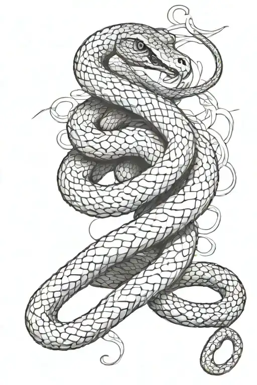 Snake Wrapped And Torns Underneath