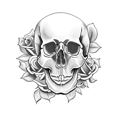 Skull And Roses Detailed