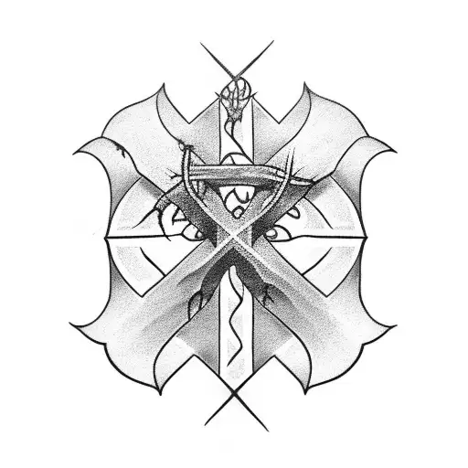 Gothic Cross With Thorns