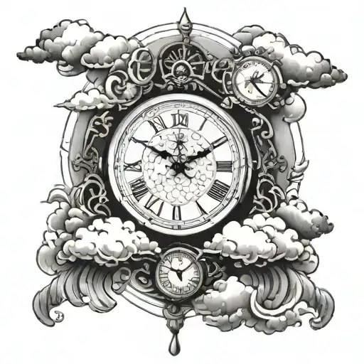 Clock With Clouds Surrounding