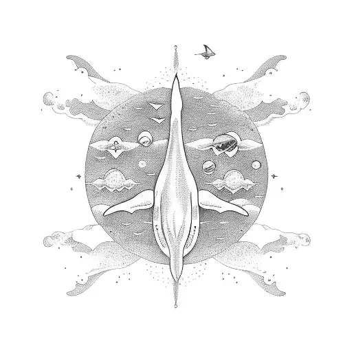 Whale Flying In Space