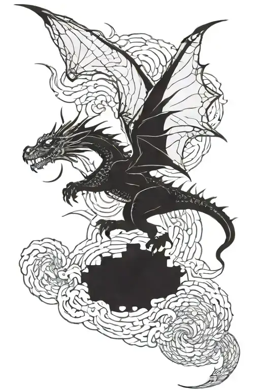 Strong Dragon Flying Away