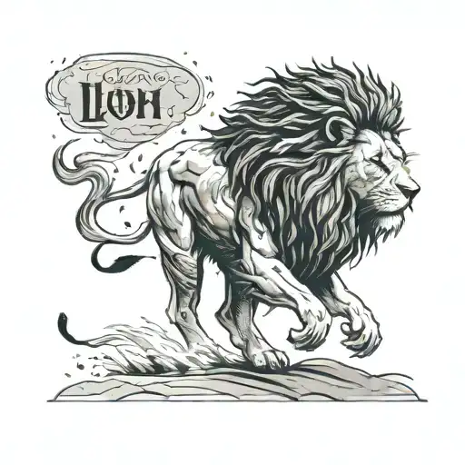 Man And A Lion Walking Through A Storm With A Text Below Saying Through The Storm