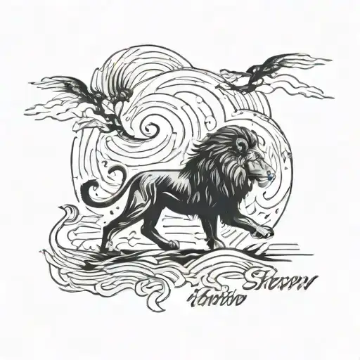 A Man And A Lion Walking Through A Storm With A Text Below Saying Through The Storm