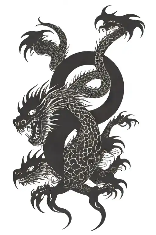 A Dragon Rotating Around The Moon