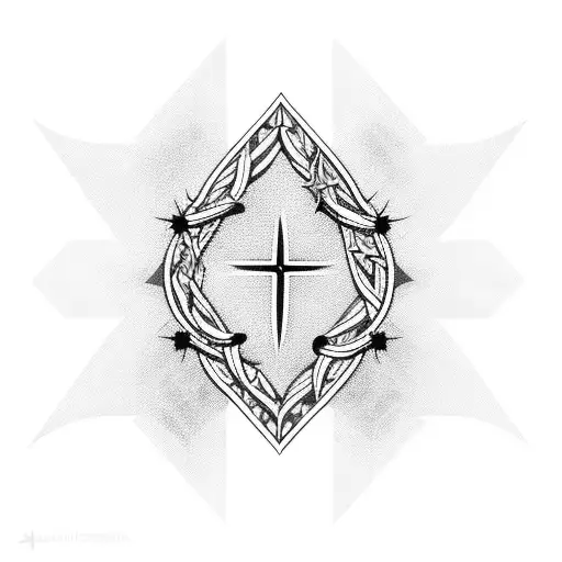 Christian Cross With Thorns Wrapped Around It