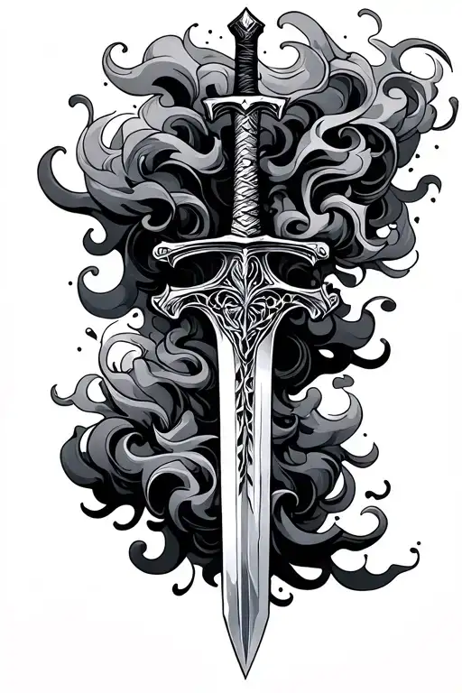 Sword With Smoke Forming