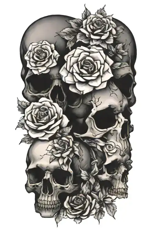 Skulls And Flower