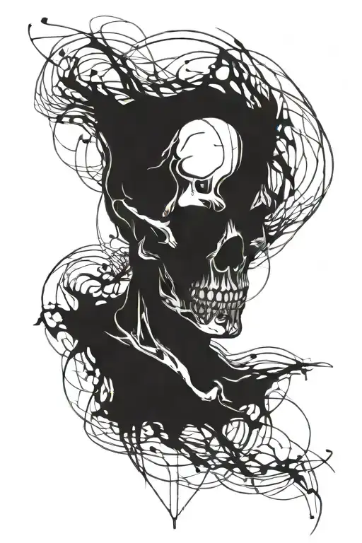 Abstract With Skull Face Inside