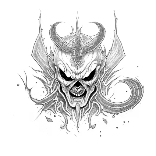 Dark Demon With Hair Black