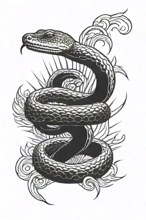 Snake With Sun Rays