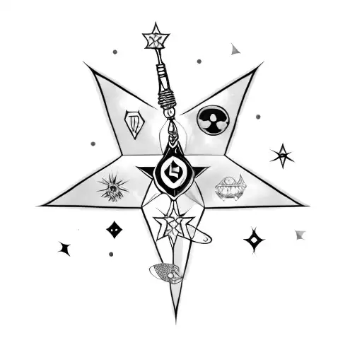 A Star With Symbols On It