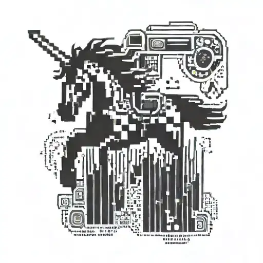 Pixelated Horse Jumping Over A Video Game Controller