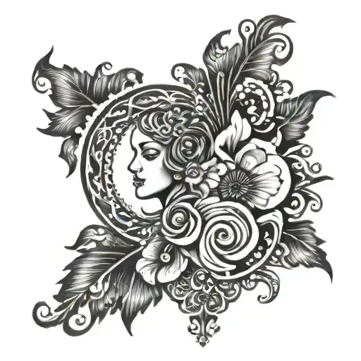 Virgo Tattoo Mixed With A Mehndi Victorian Gothic Style Make Very Detailed