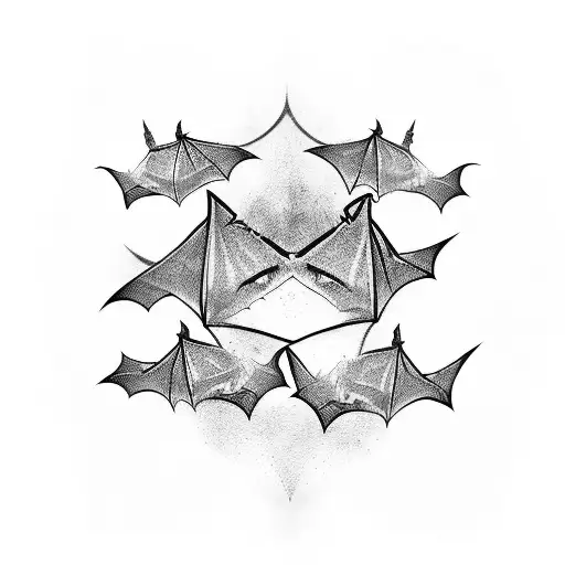 Sleeve With Bats Using Black And Red Colors