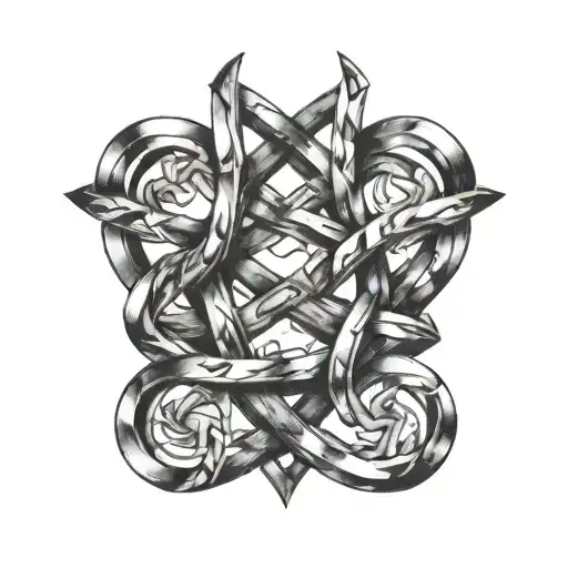 A Stylized Hearth Intertwined With Dna Strands