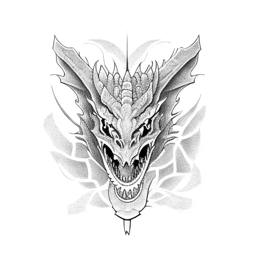 Head Of Dragon Looking Sideways