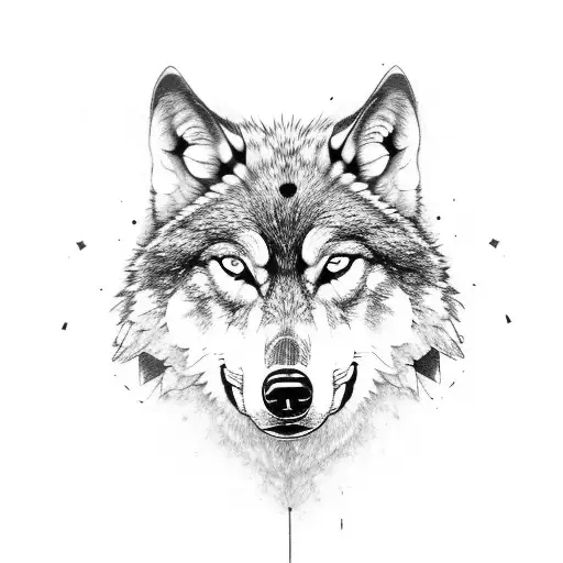 Agreesive Wolf With Paw