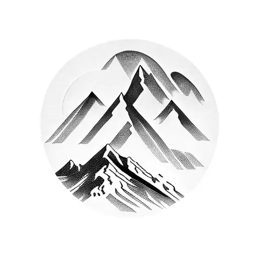 A Silhouette Of A Majestic Mountain Range With A Winding Road Leading Through It