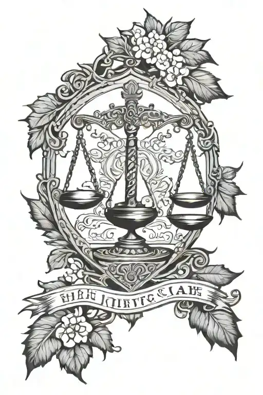 Shield Balanced Scale Of Justice Tree Growing