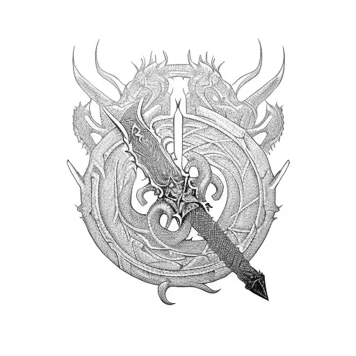 Incorporate Guts' Iconic Dragon Slayer Sword Into A Detailed Blackwork Design