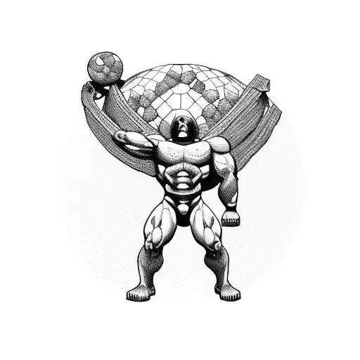 Titan Atlas Carrying The World In The Ribs