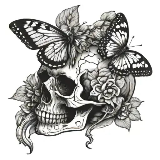 Skull And Butterfly