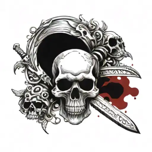 Skull Knife Blood