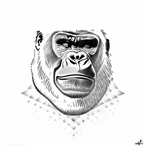 Gorilla With Calm And Patience