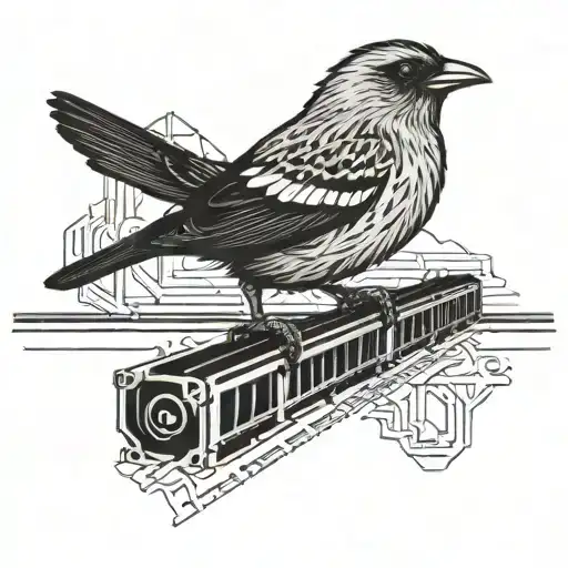 A Bird With Two Traintracks