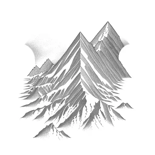 A Detailed Silhouette Of A Majestic Mountain Range With A Hidden Message In The Peaks