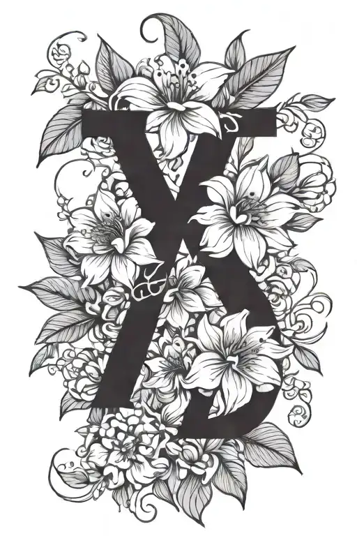 Name With Date And Flowers