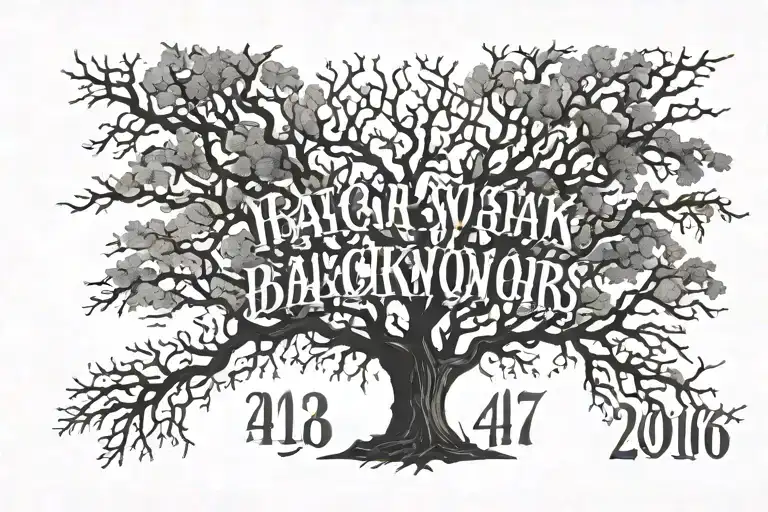 Name And Number With Dark Gothic Trees Growing Around