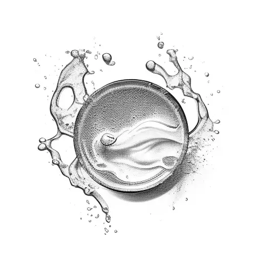 A Creative Tattoo Of A Bar Glass Overflowing With Milk From A Spilled Milk Carton