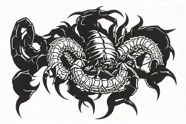 Black Scorpion With Spines On Its Side