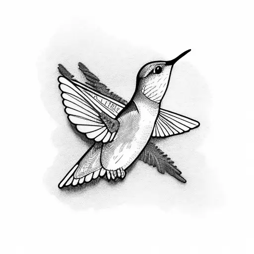 Hummingbird With Poppy Flower