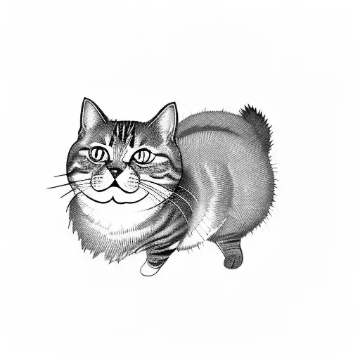 A Whimsical Painting Of A Cat Surrounded By Vibrant Plants