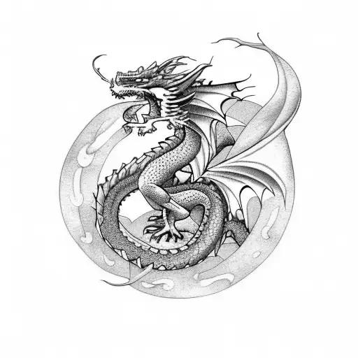 A Dragon Wrapped Around