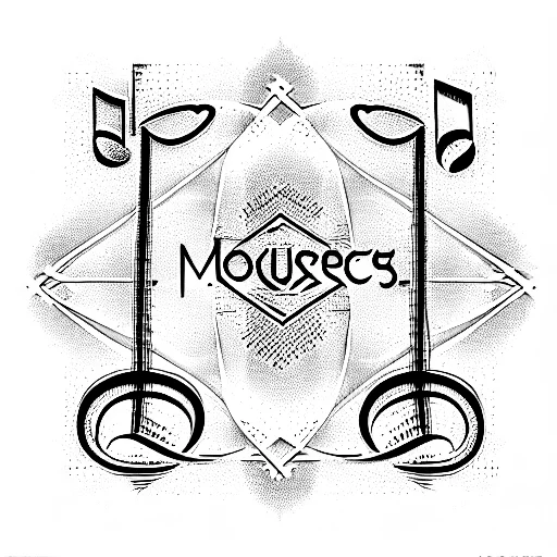 Music Notes Around The Logo Of The Music For The Masses Album By Depeche Mode