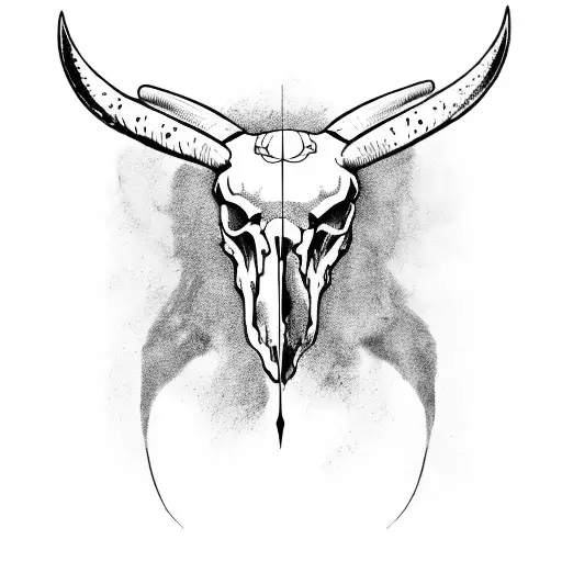 Crow Landed In A Bull Skull