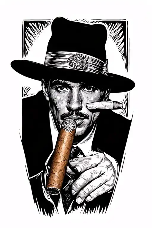 Cuban Cigar Wearing To Hat