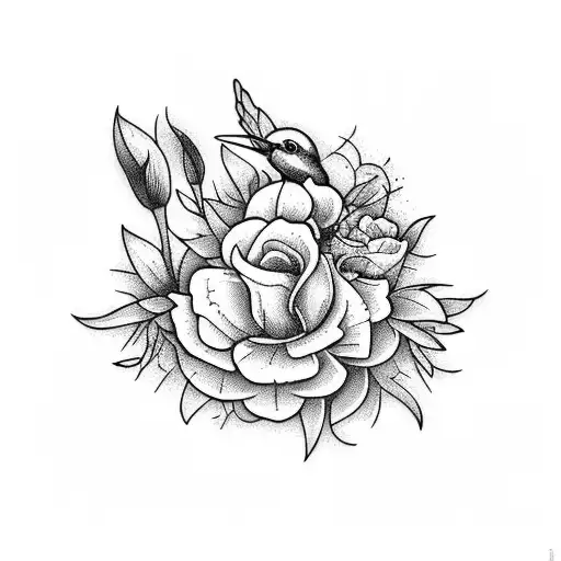 Birthflowers With Hummingbird