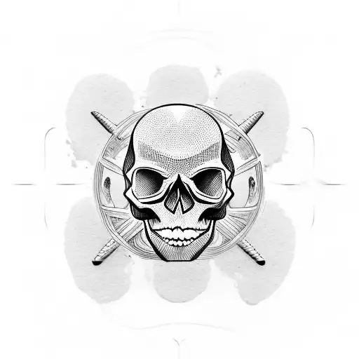 Skull With The Names Rhea And Lliam In It Small