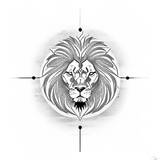 Large Clock With Lion And Rose